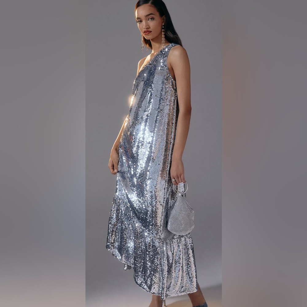 Maeve Anthropologie Sequin one shoulder dress - NWT